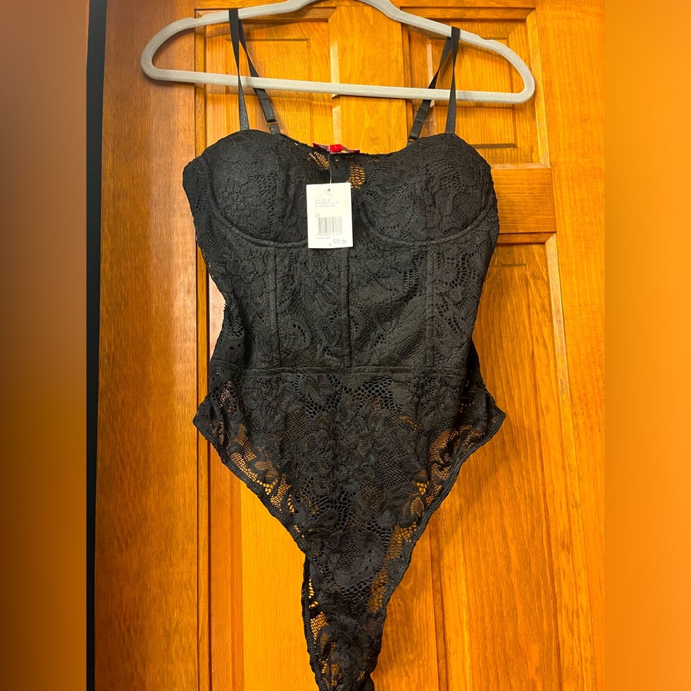 Jet Black Jinny Lace Bodysuit by Guess